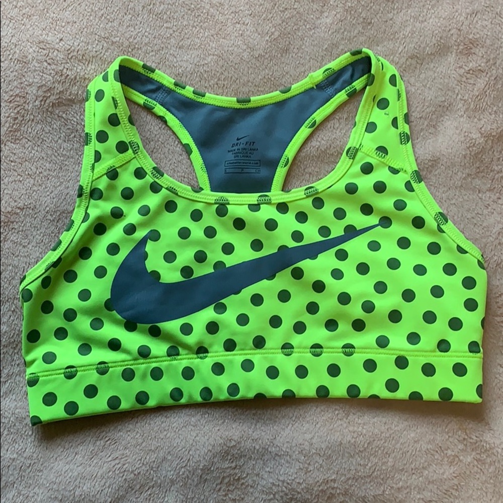Nike neon pokadot sports bra